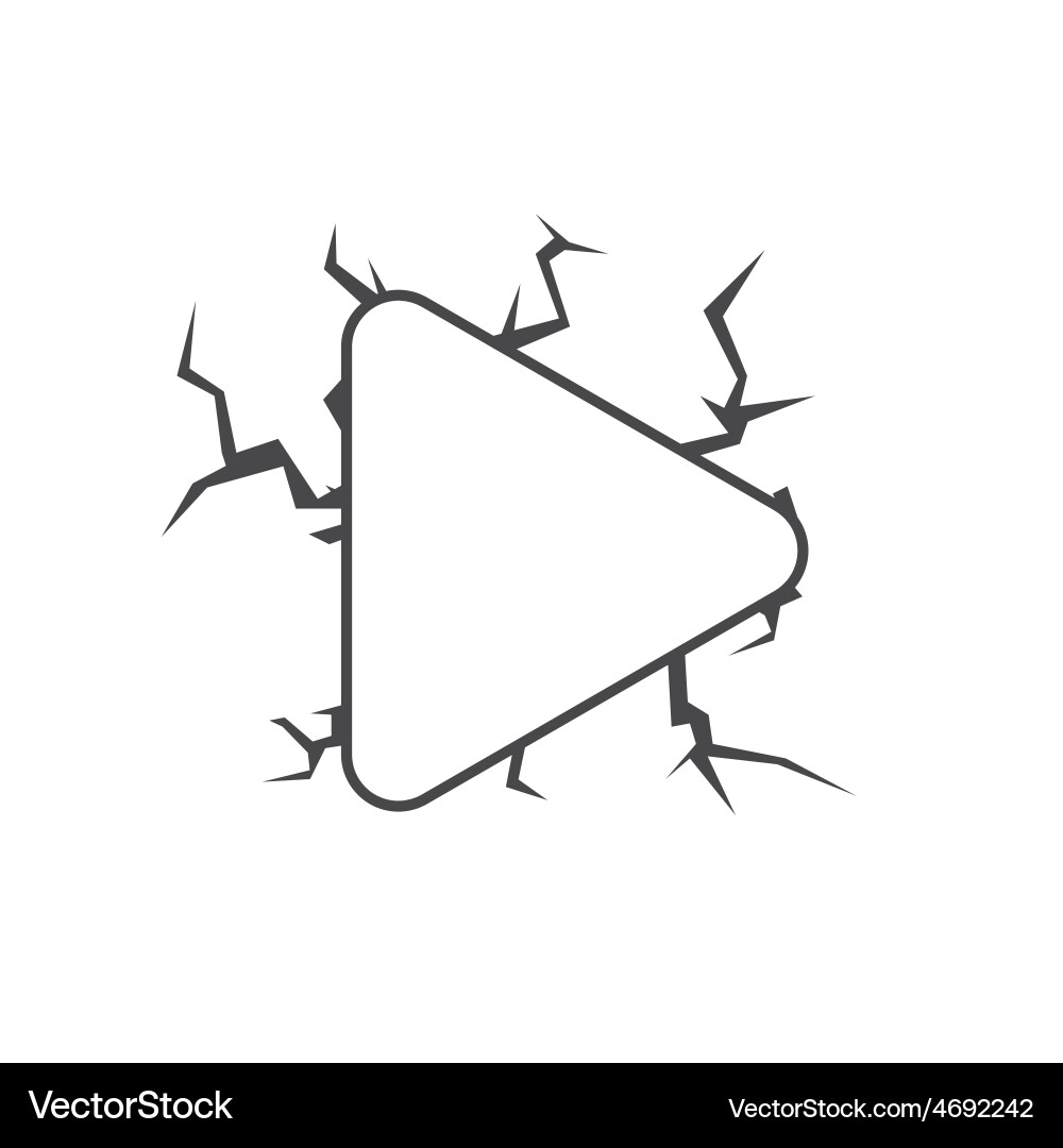 Logo red button play Royalty Free Vector Image
