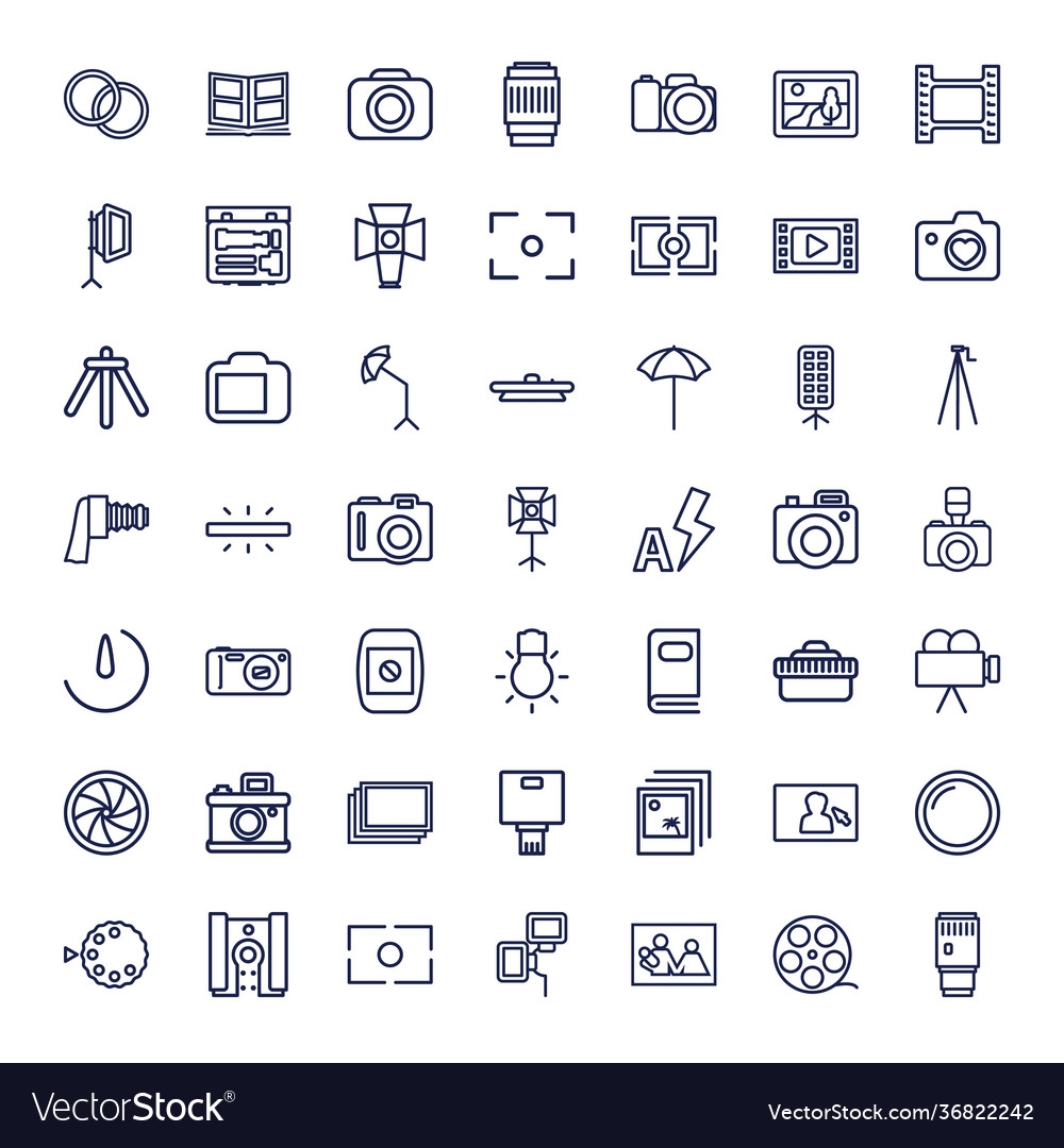 Photography icons Royalty Free Vector Image - VectorStock