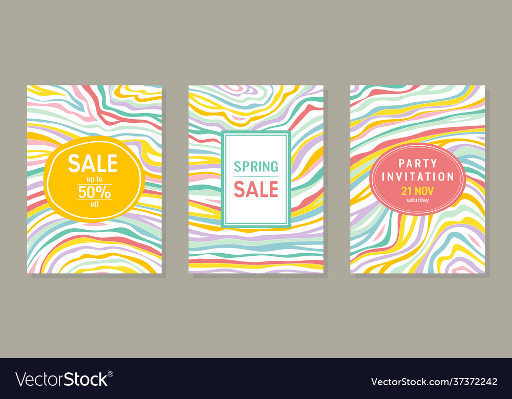 Set three rectangular posters Royalty Free Vector Image