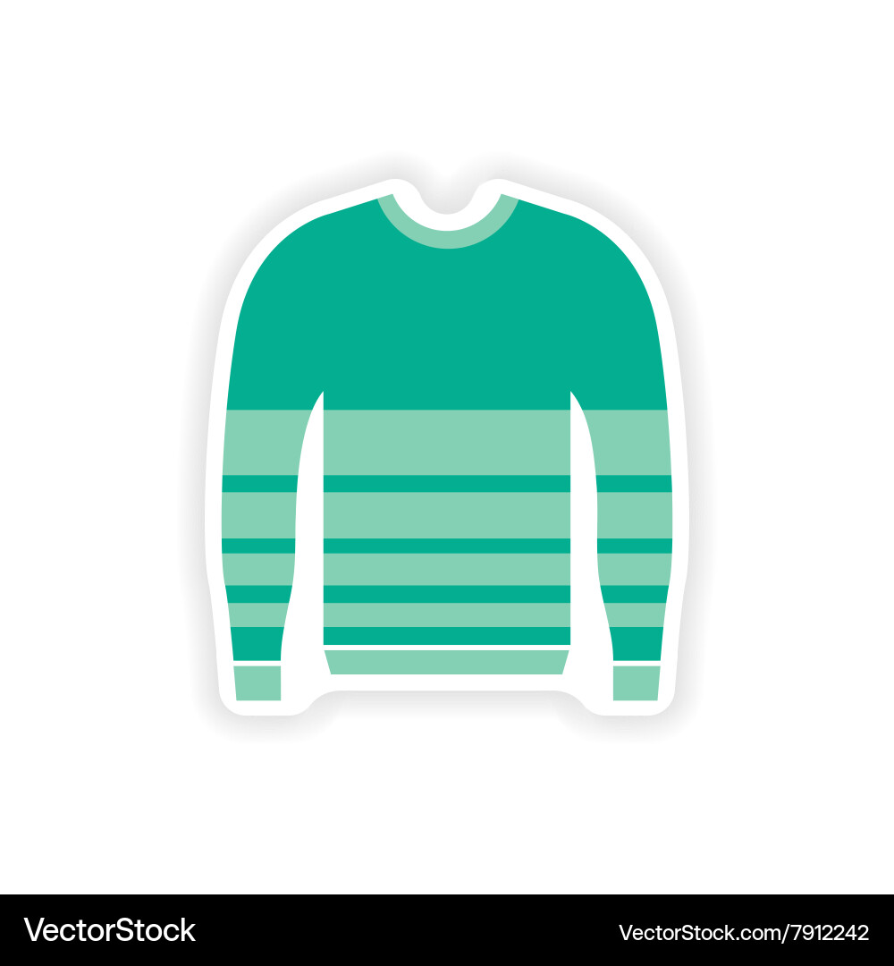 Stylish paper sticker on white background sweater Vector Image
