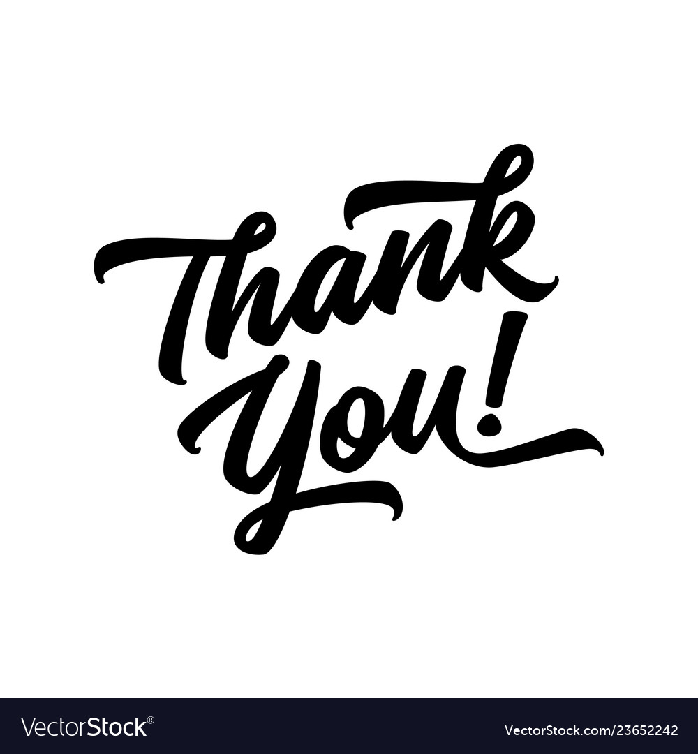 Thank you handwritten hand drawn lettering Vector Image