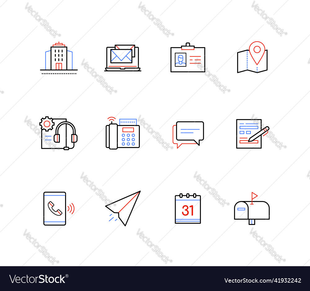 Types of information exchange line design style Vector Image