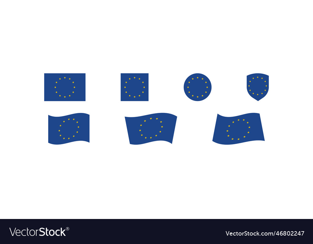 Flag of europe set flat icon european union eu vector image Flag of europe set flat icon european union eu