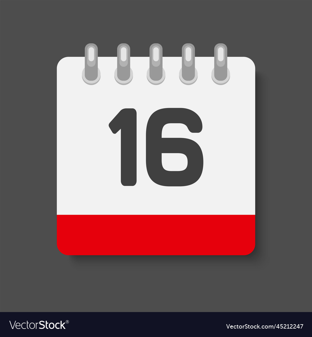 Icon page calendar day - number 16