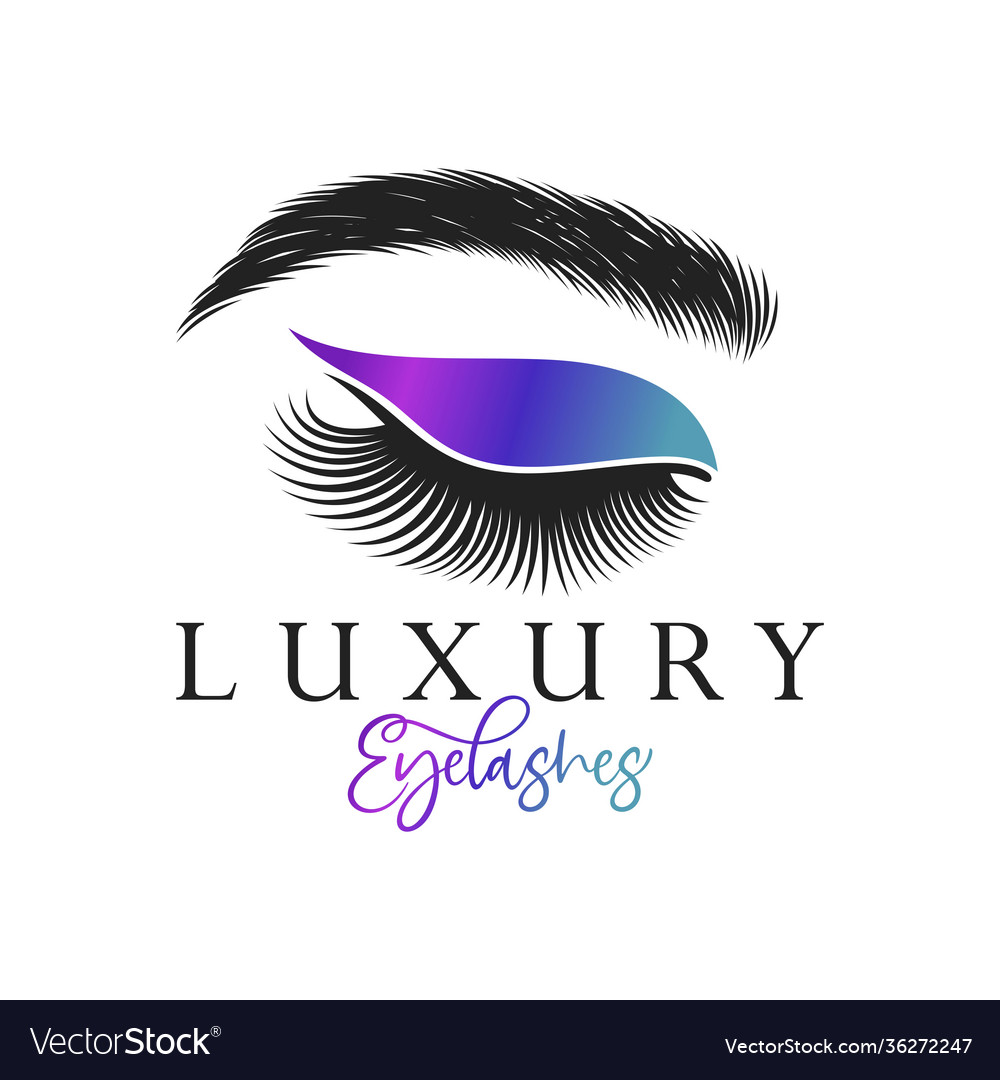 Luxury beauty eye lashes logo template