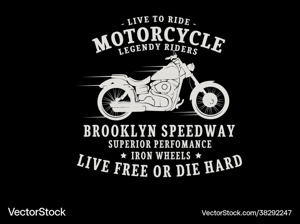Motorcycle legend riders color cream Royalty Free Vector