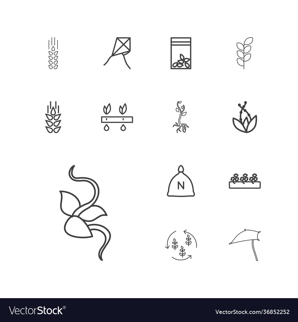 13 seed icons Royalty Free Vector Image - VectorStock