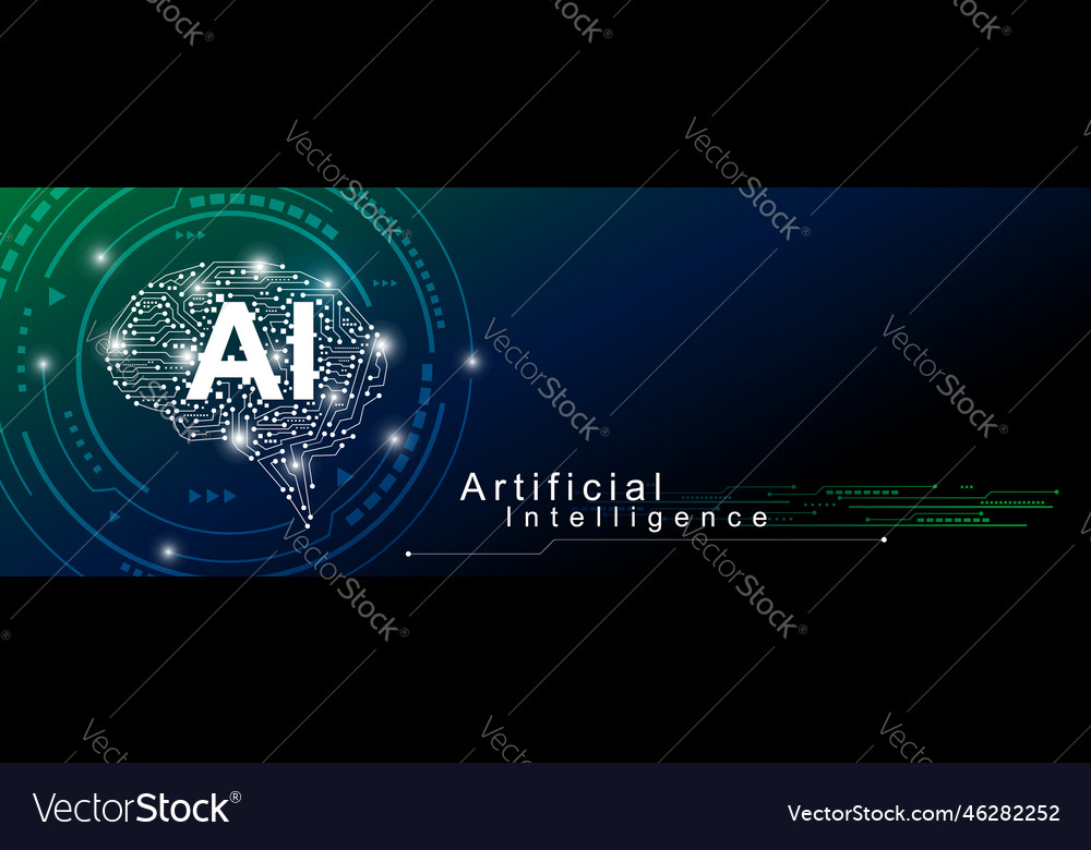 Ai artificial intelligence banner design Vector Image