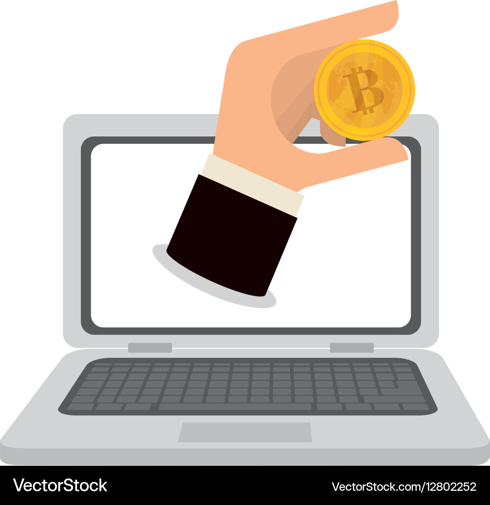 Bitcoin currency design Royalty Free Vector Image