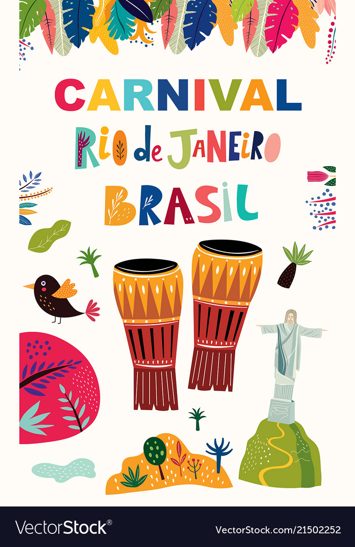 brazil carnival template royalty free vector image