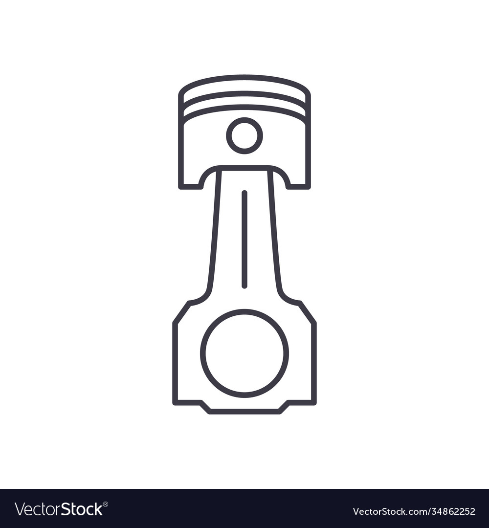 Car piston concept icon linear isolated Royalty Free Vector