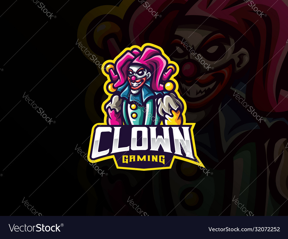 Clown mascot sport logo design