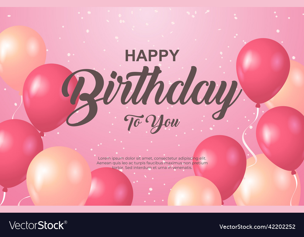 Happy birthday greeting template with balloon Vector Image