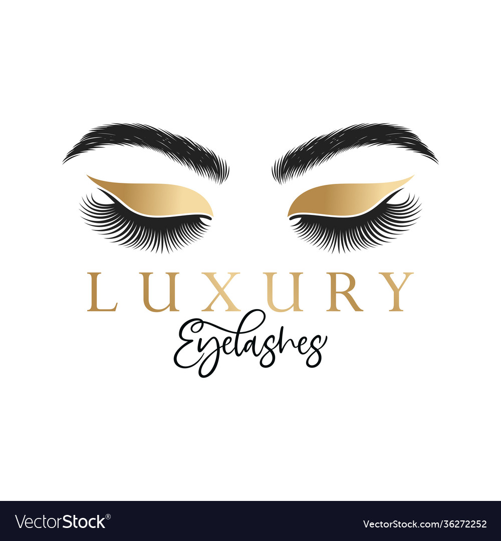 Luxury beauty eye lashes logo template vector image Luxury beauty eye lashes logo template