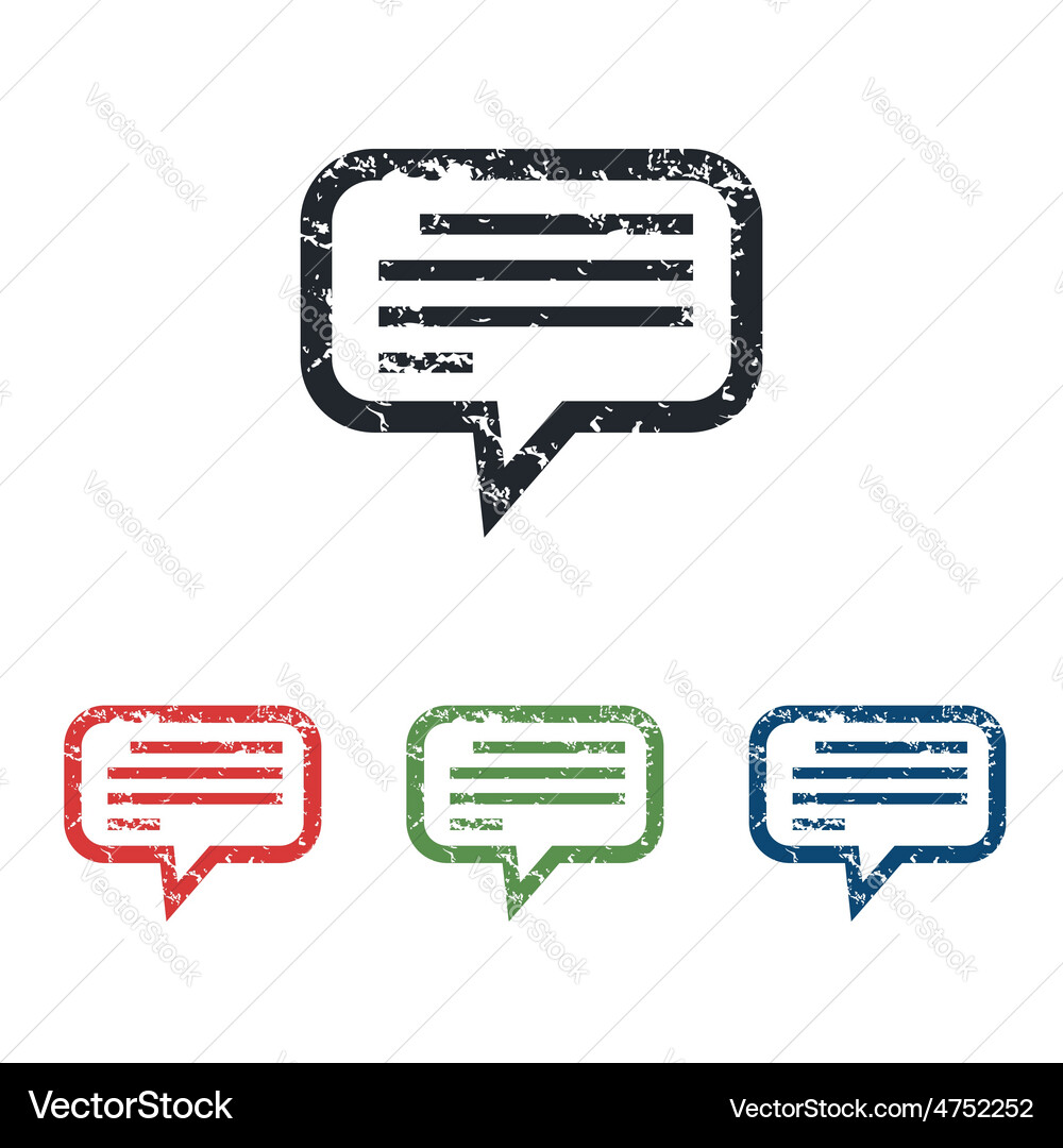 Message grunge icon set Royalty Free Vector Image