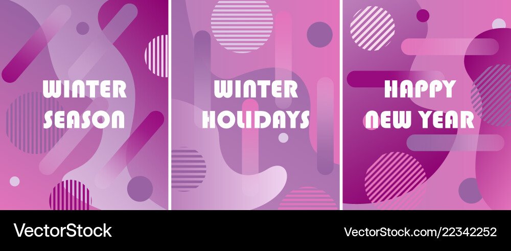 Set of winter backgrounds with gradients Vector Image