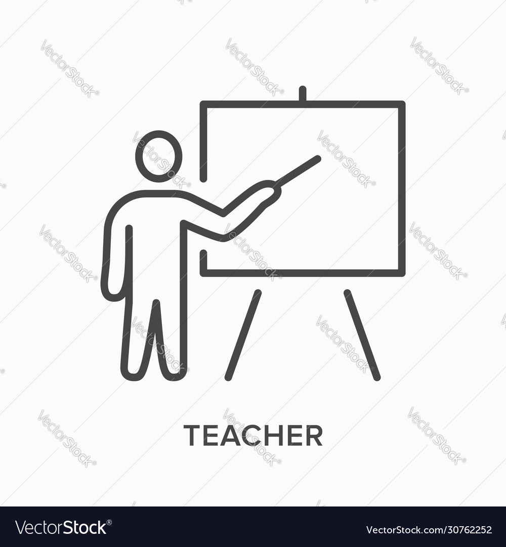 Teacher line icon outline of Royalty Free Vector Image