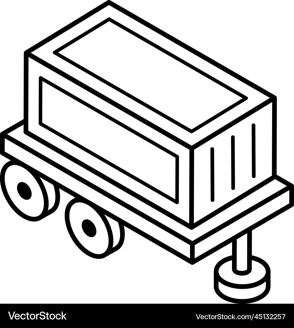 An editable outline isometric icon of container Vector Image