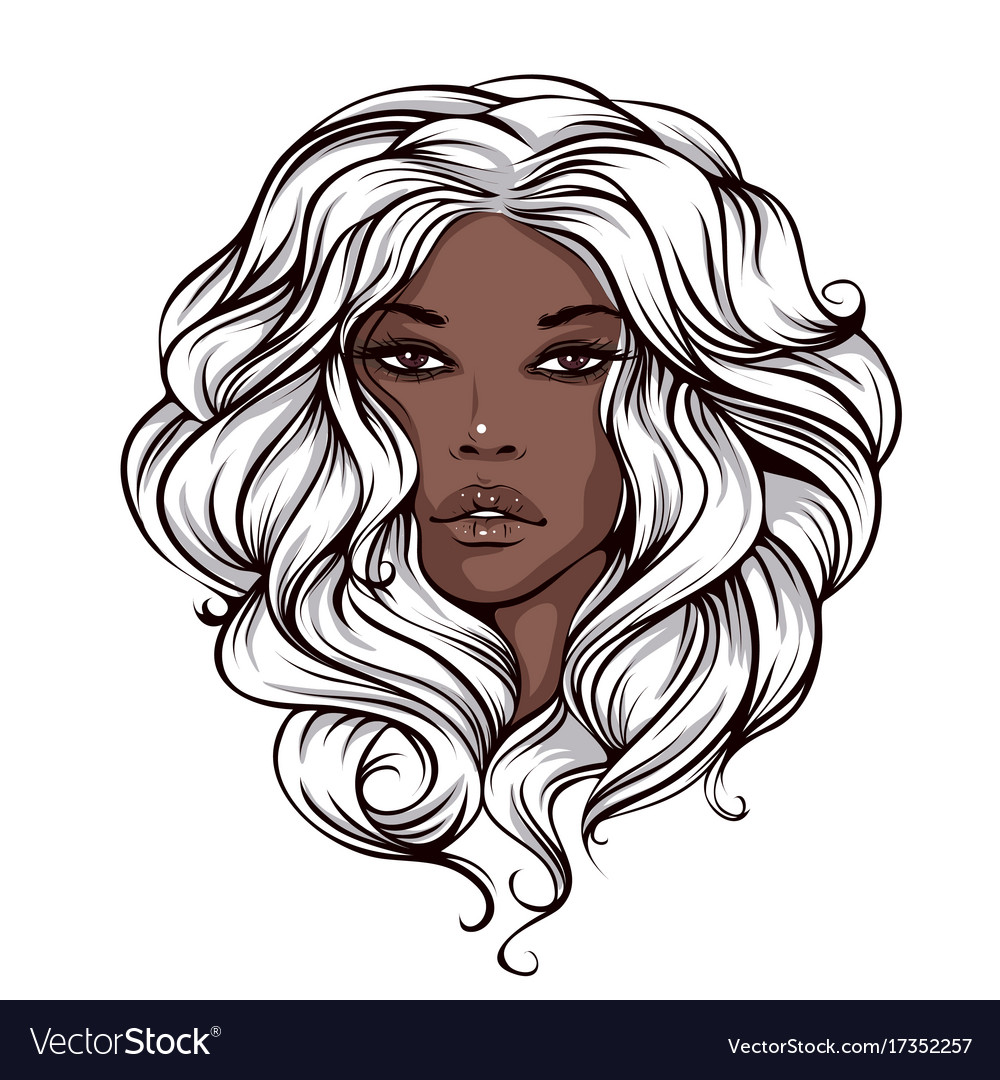 Beautiful face swarthy tanned girl Royalty Free Vector Image