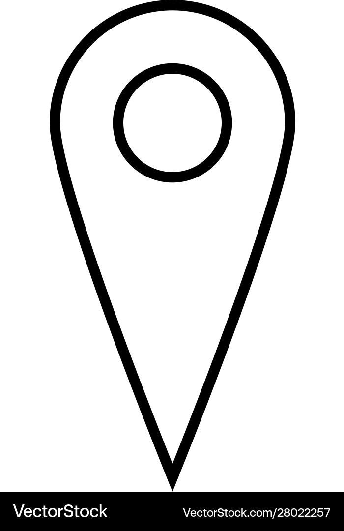 Black outline map pointer simple flat icon Vector Image