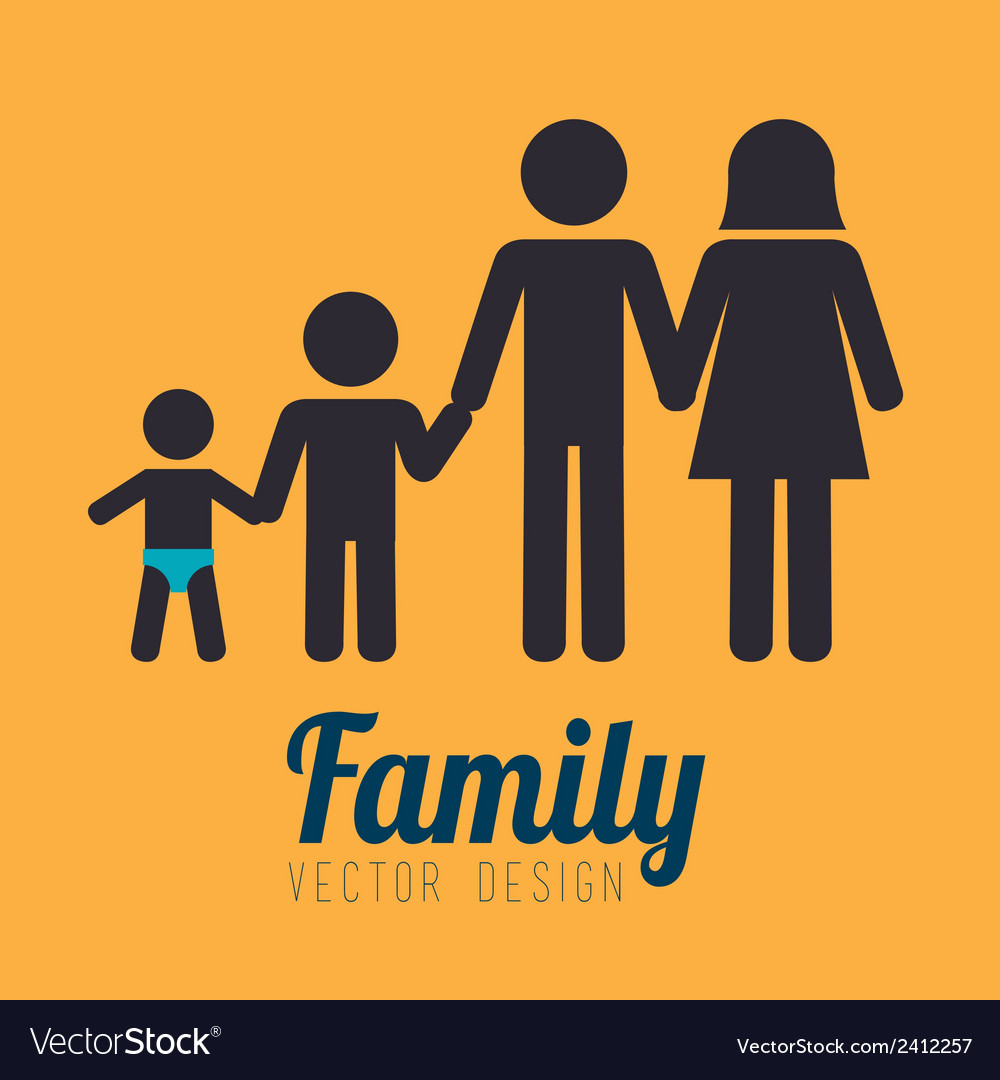 Family design over yellow background Royalty Free Vector