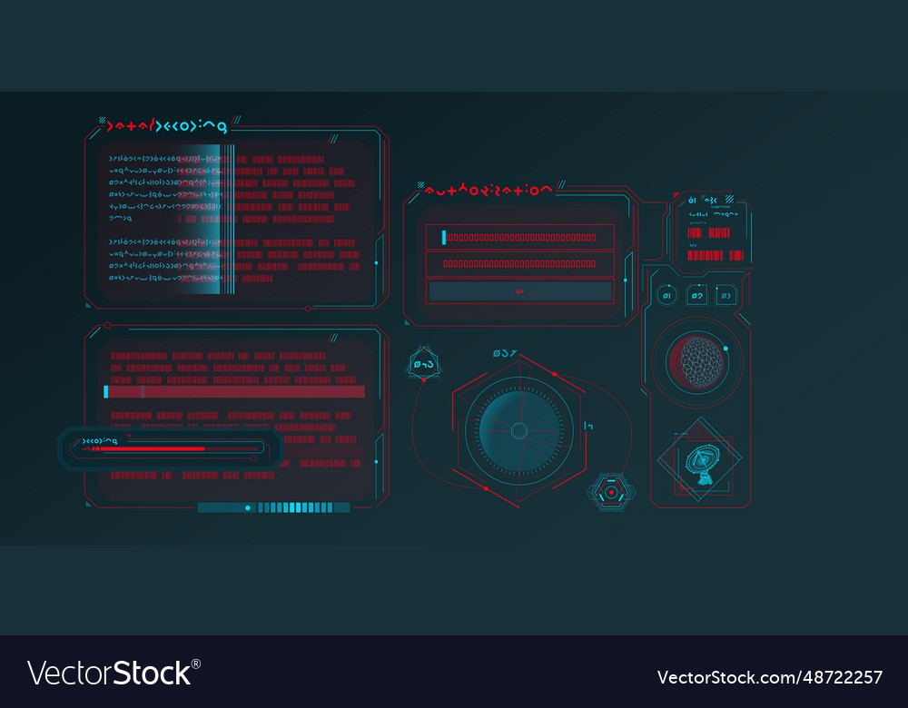 Sci-fi hud interface for data research Royalty Free Vector