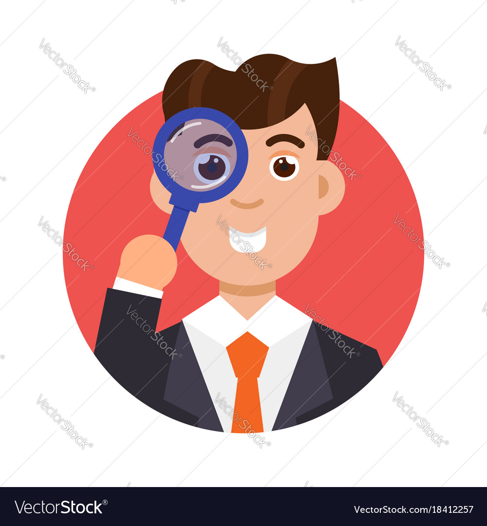 Tax inspector icon flat style Royalty Free Vector Image