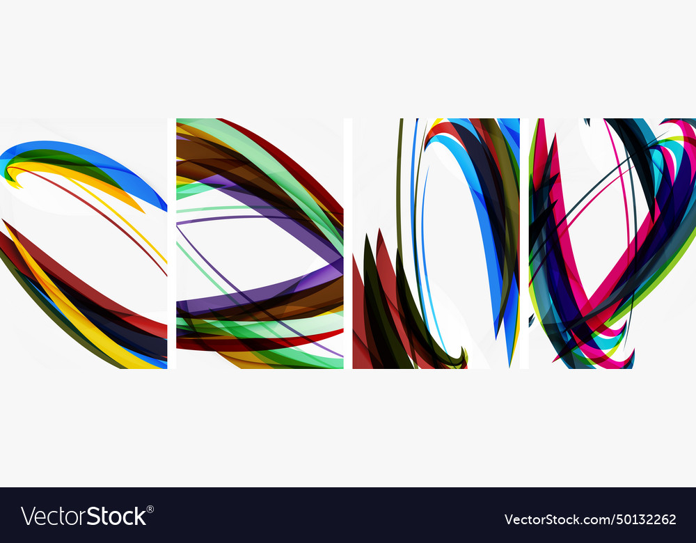 Abstract colorful wave posters for wallpaper Vector Image