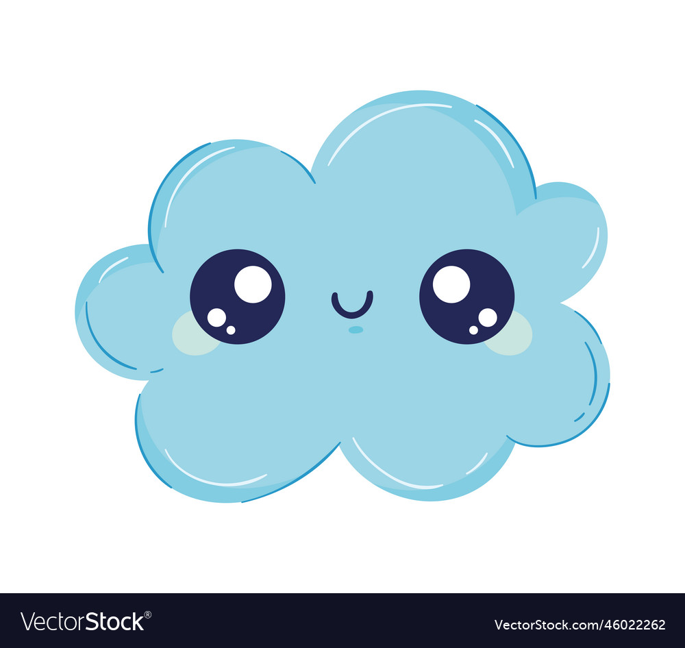 Cloud sky floating kawaii Royalty Free Vector Image