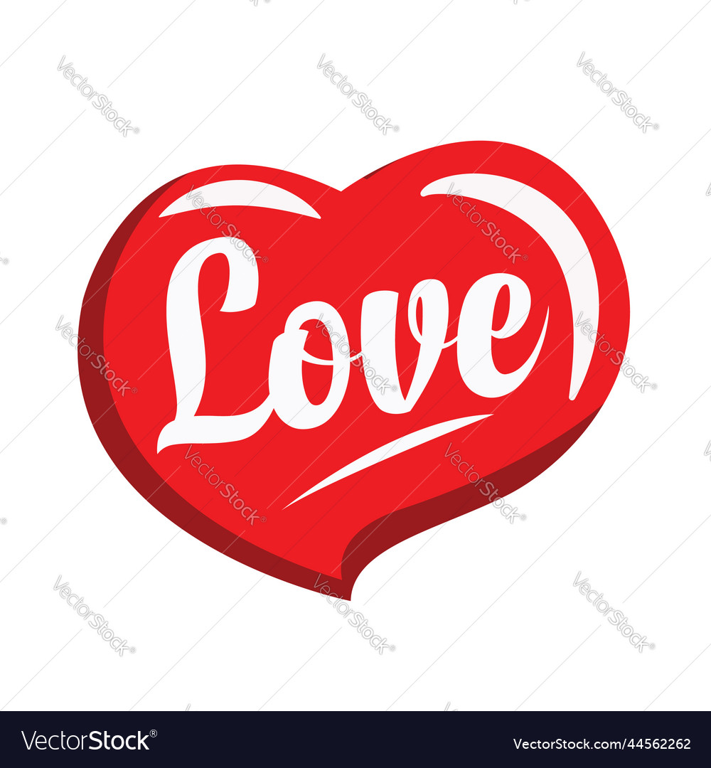 Love symbol flat design Royalty Free Vector Image