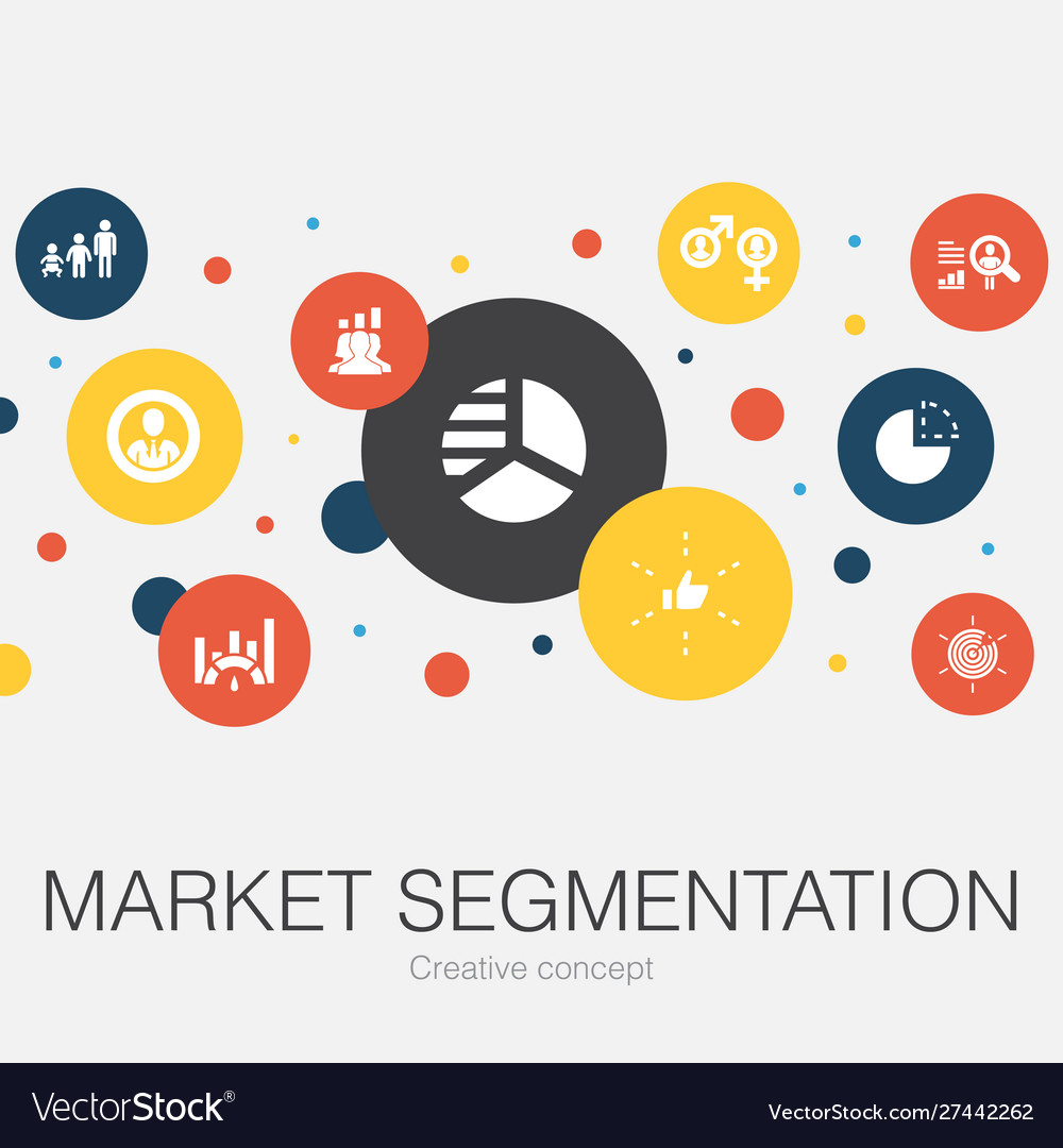 Market segmentation trendy circle template Vector Image