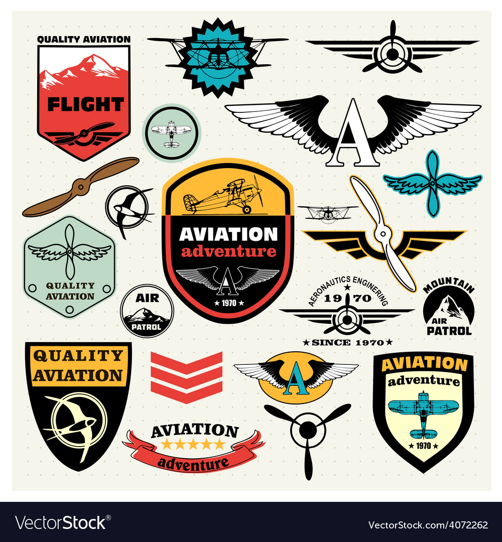 Mega set theme aviation Royalty Free Vector Image