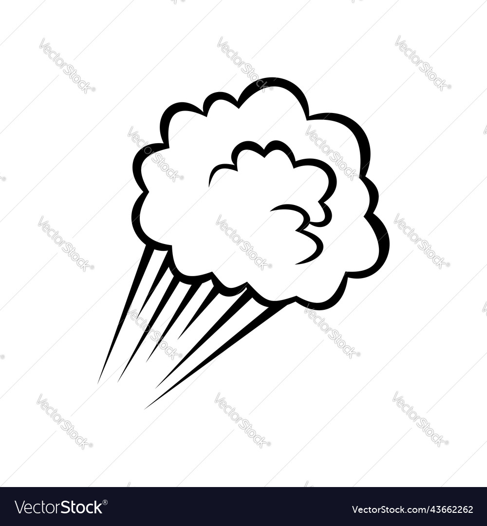 Moving cloud isolated burst of bomb Royalty Free Vector