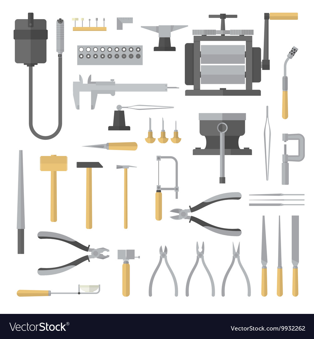 Set of jewelry tools Royalty Free Vector Image