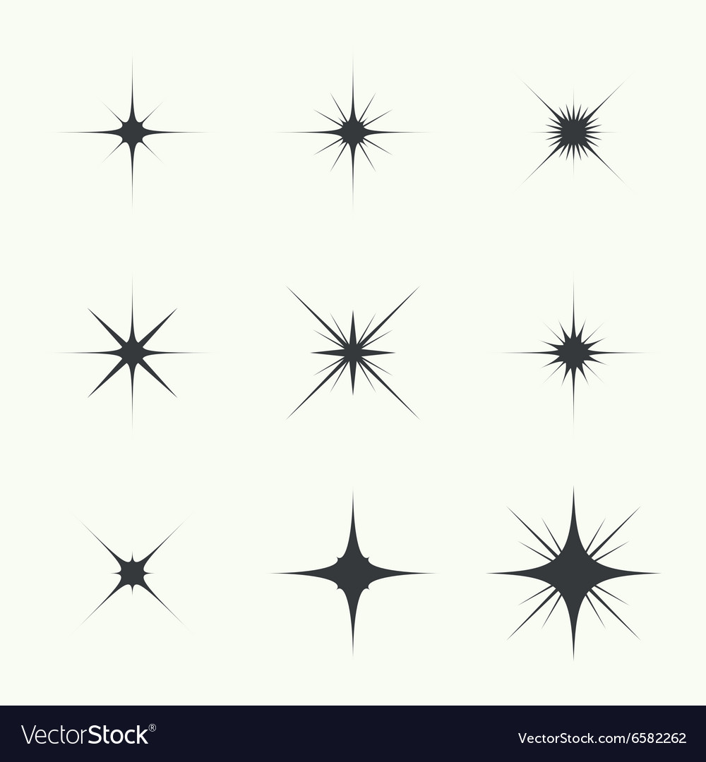 Set of sparkle lights Royalty Free Vector Image