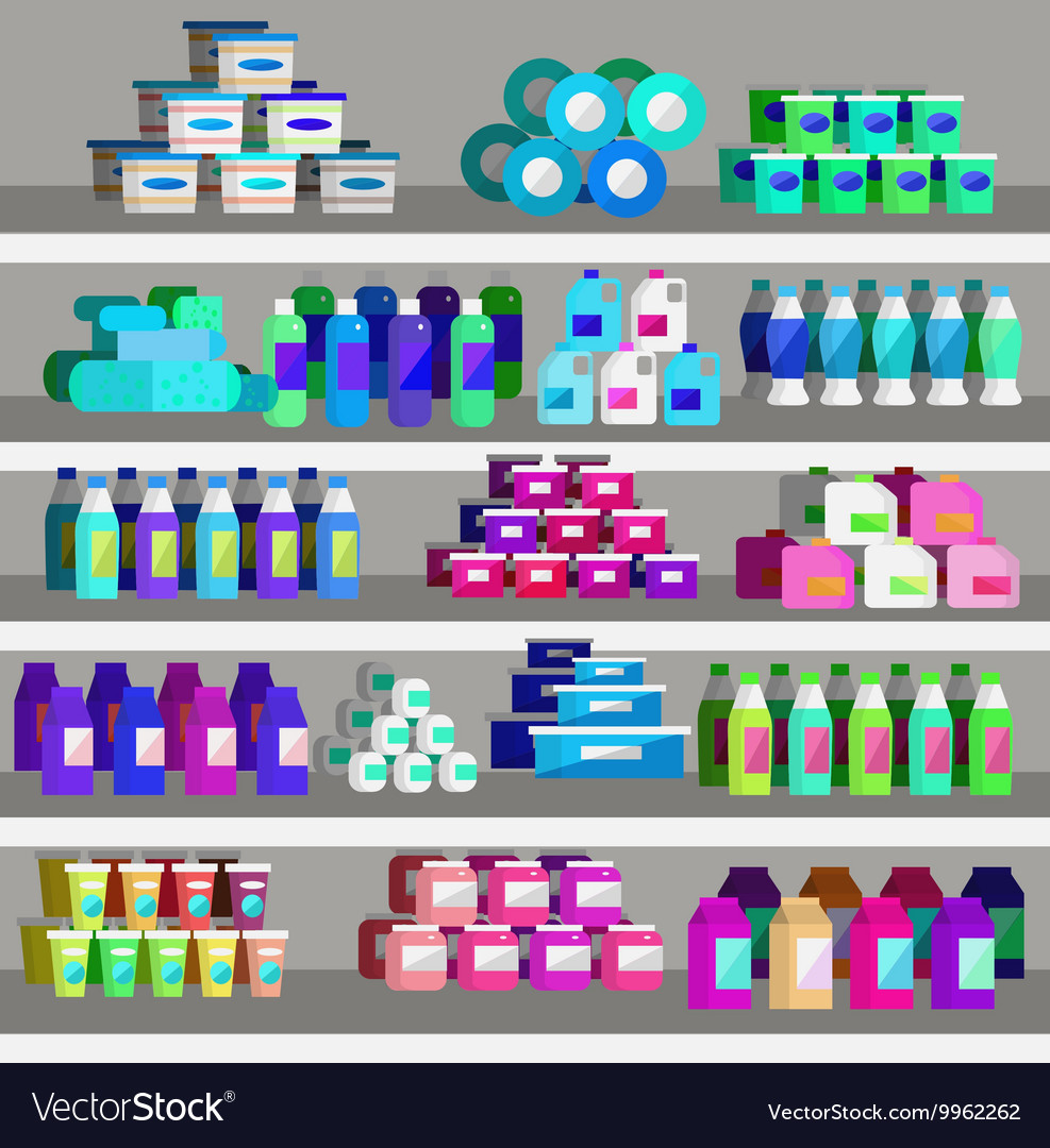 Shop supermarket flat Royalty Free Vector Image