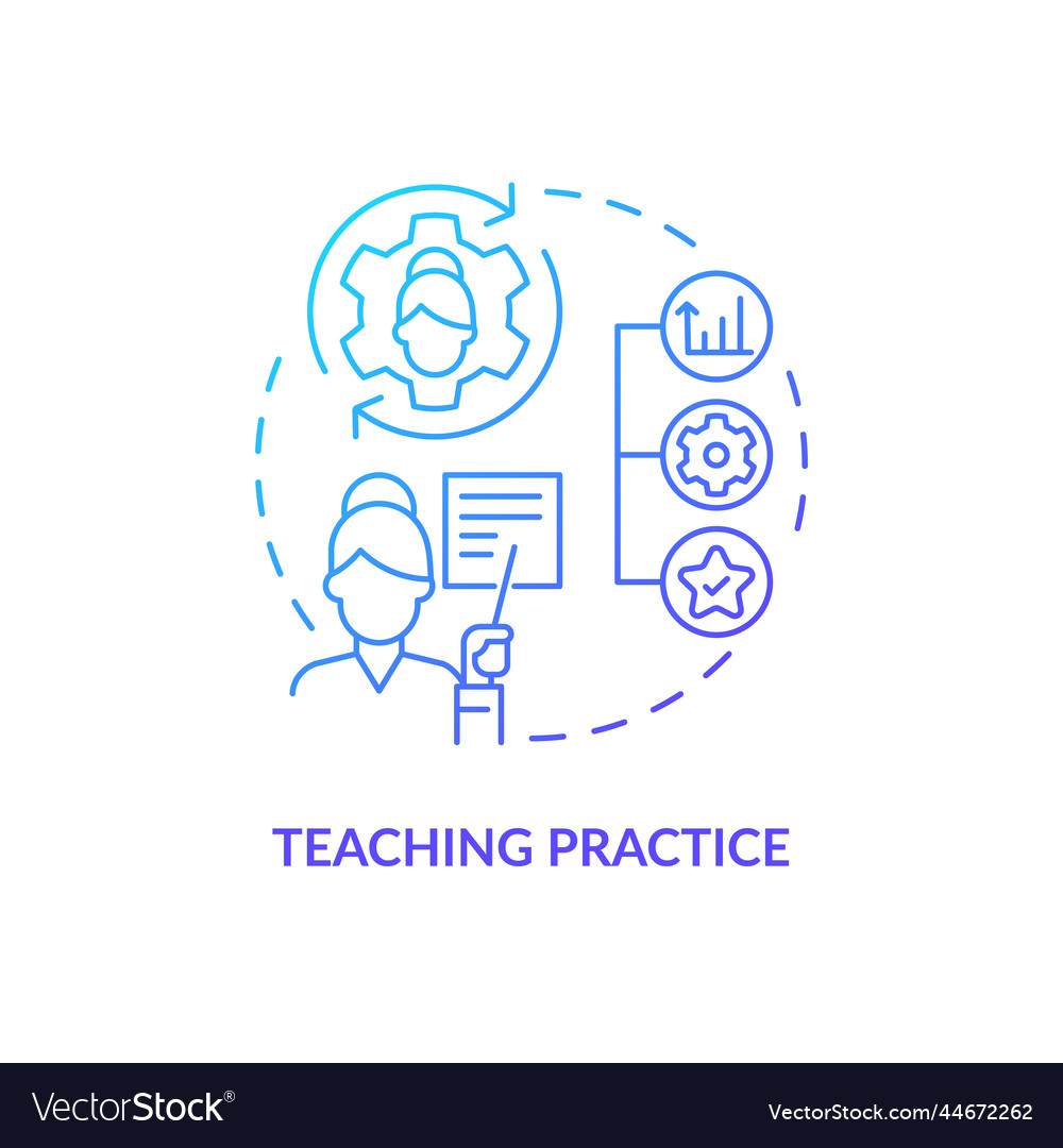 Teaching practice blue gradient concept icon Vector Image