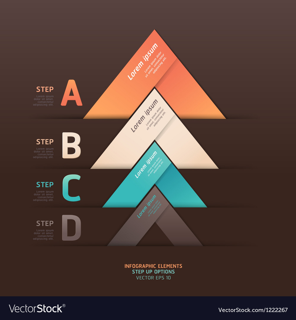 Abstract arrow step options origami style Vector Image