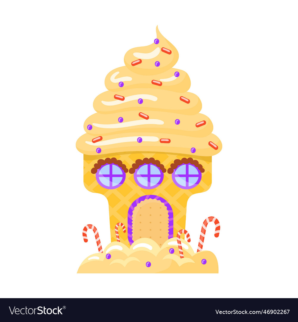 Candie in shape of tree or house with caramel Vector Image