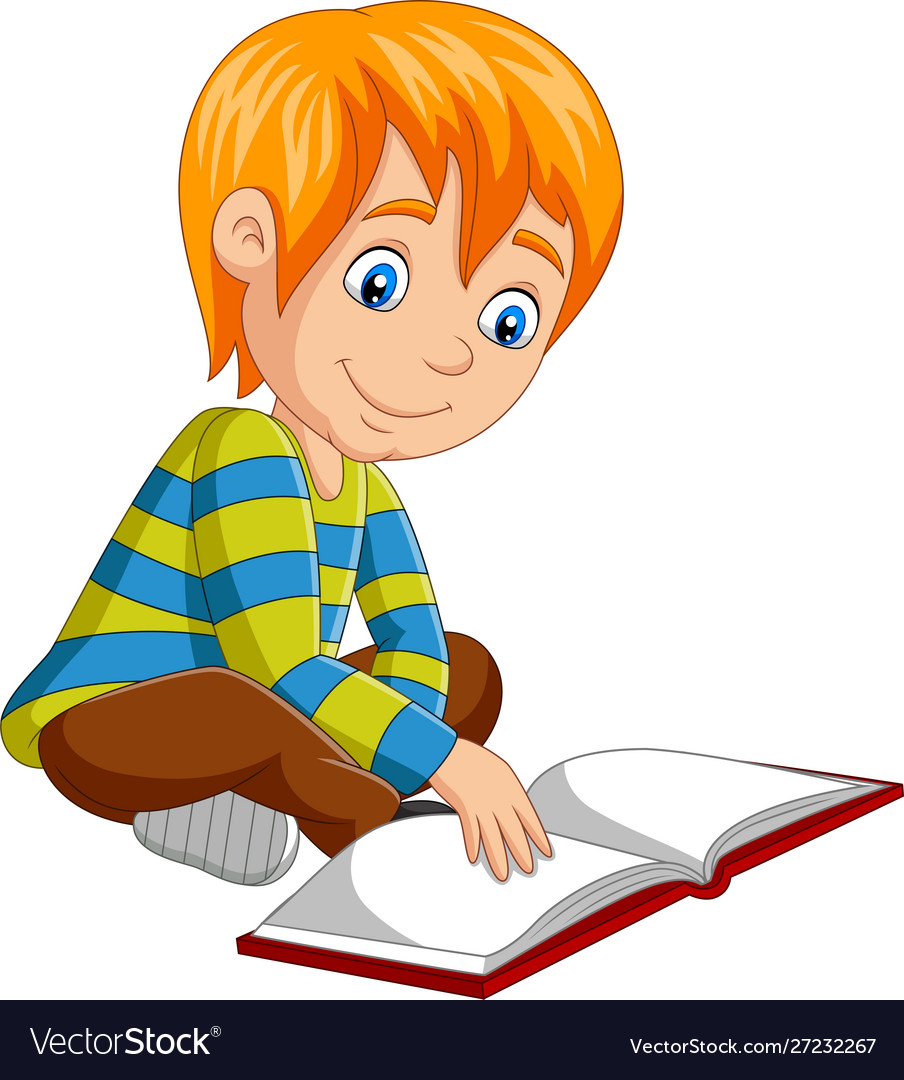 Book Clipart-cute smiling baby holds an open book