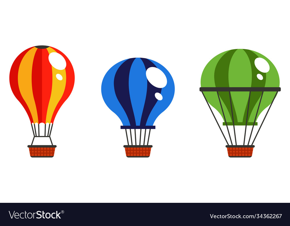 Collection Multicolored Hot Air Balloon Royalty Free Vector