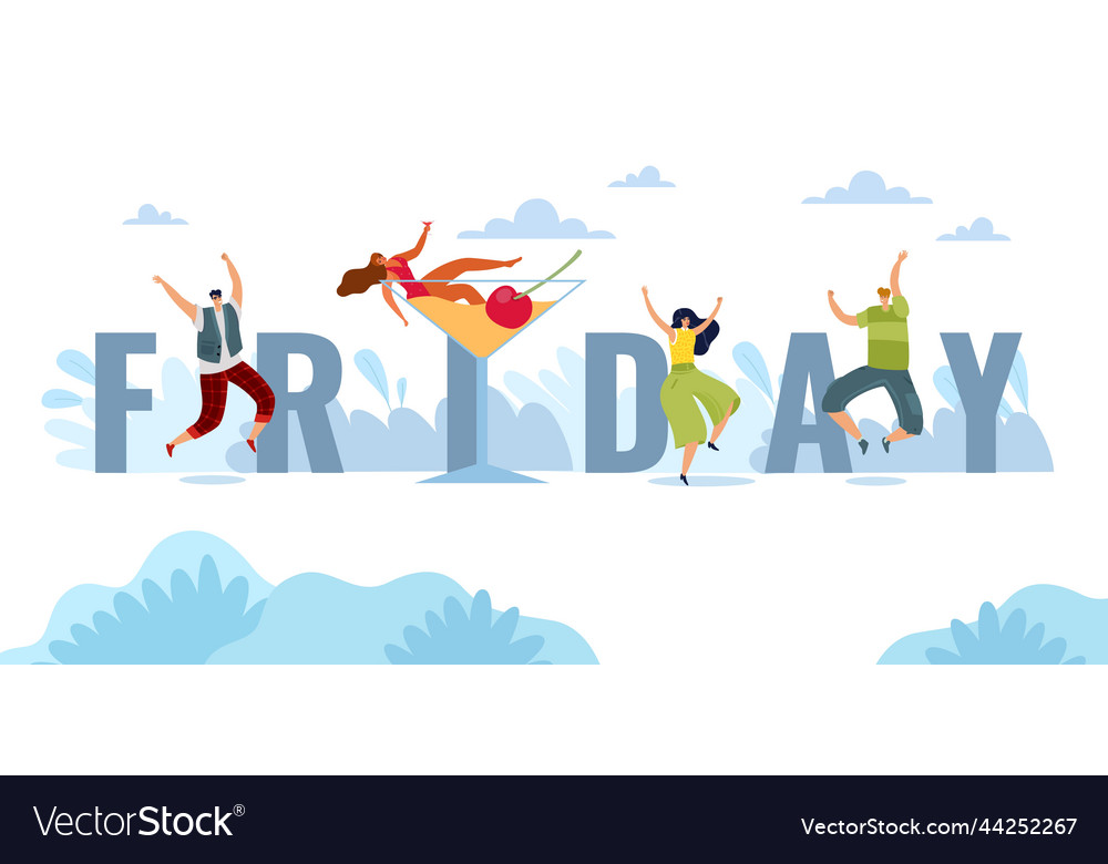 Friday enjoy weekend happy celebration Royalty Free Vector