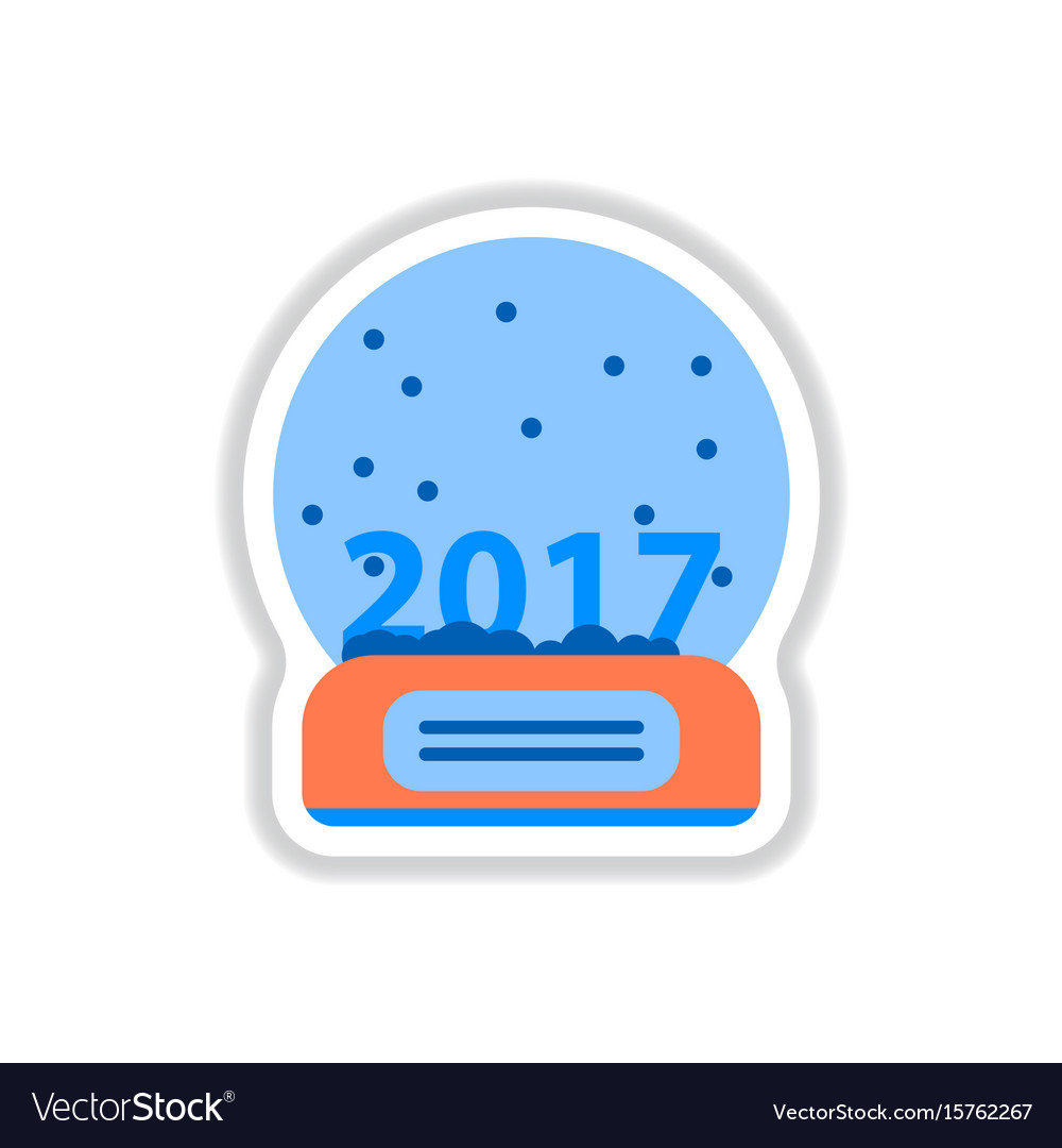 In paper sticker style merry Royalty Free Vector Image