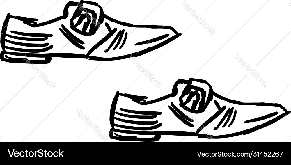 Mans shoes drawing on white background Royalty Free Vector