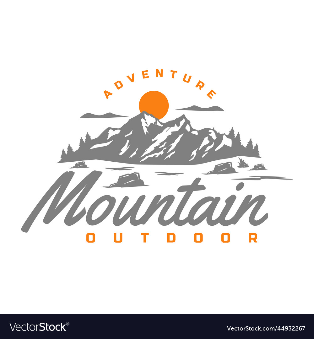 Mountain adventure outdoor explore badge logo Vector Image