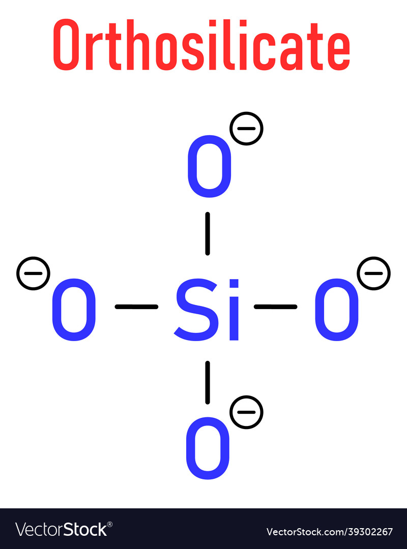 Orthosilicate chemical structure skeletal formula Vector Image