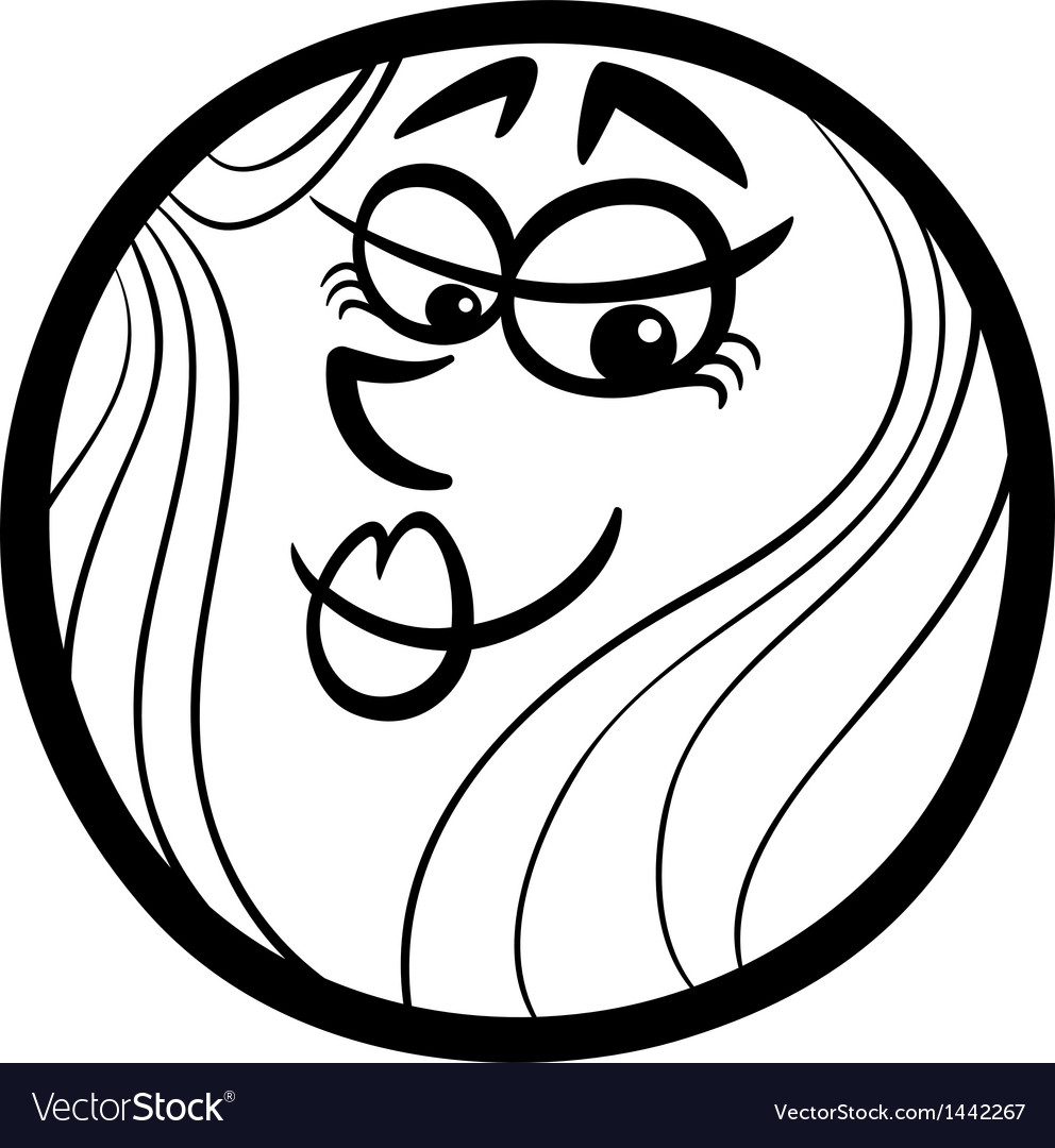 Venus planet cartoon coloring page Royalty Free Vector Image