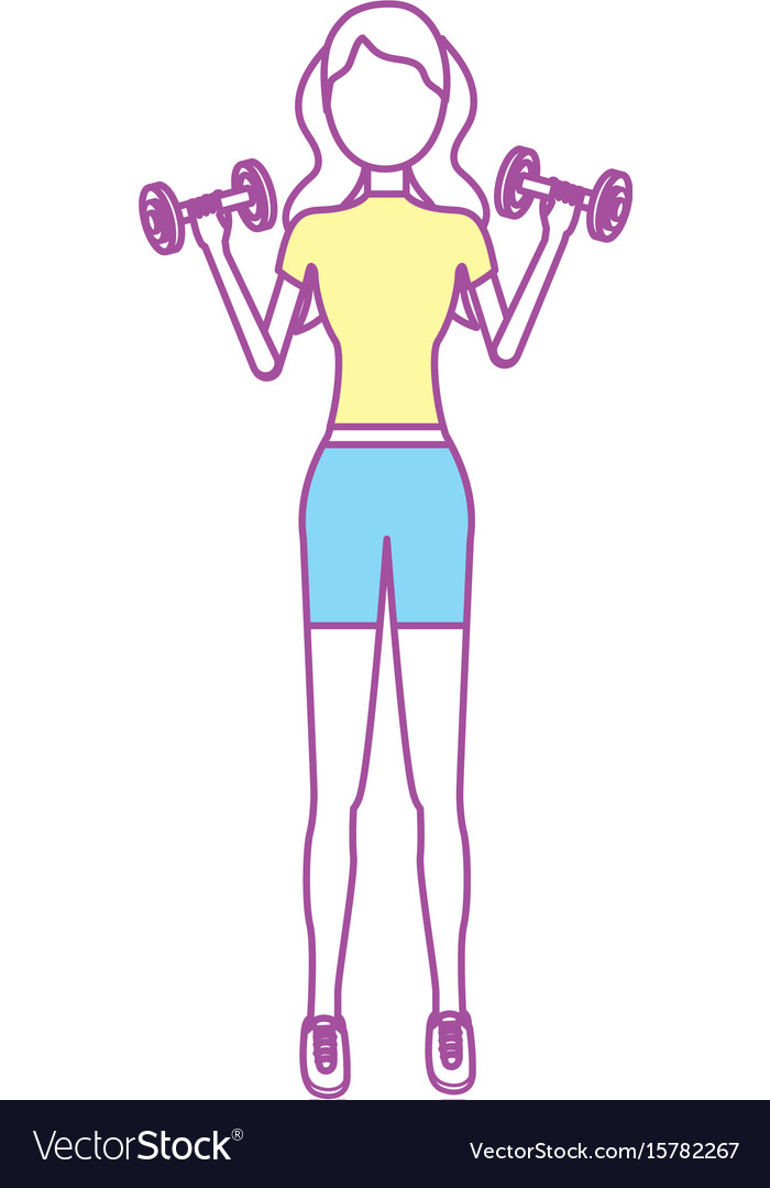 Woman with dumbbell to do exercise Royalty Free Vector Image