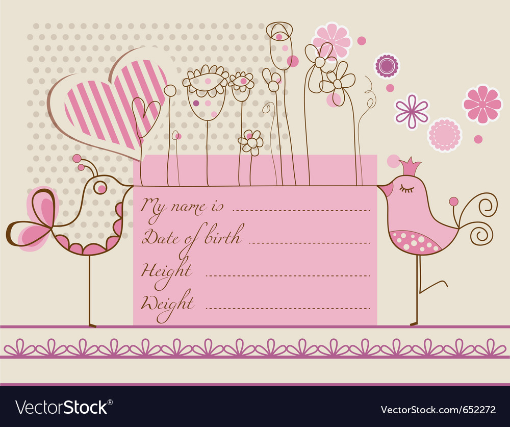 Baby girl cute card