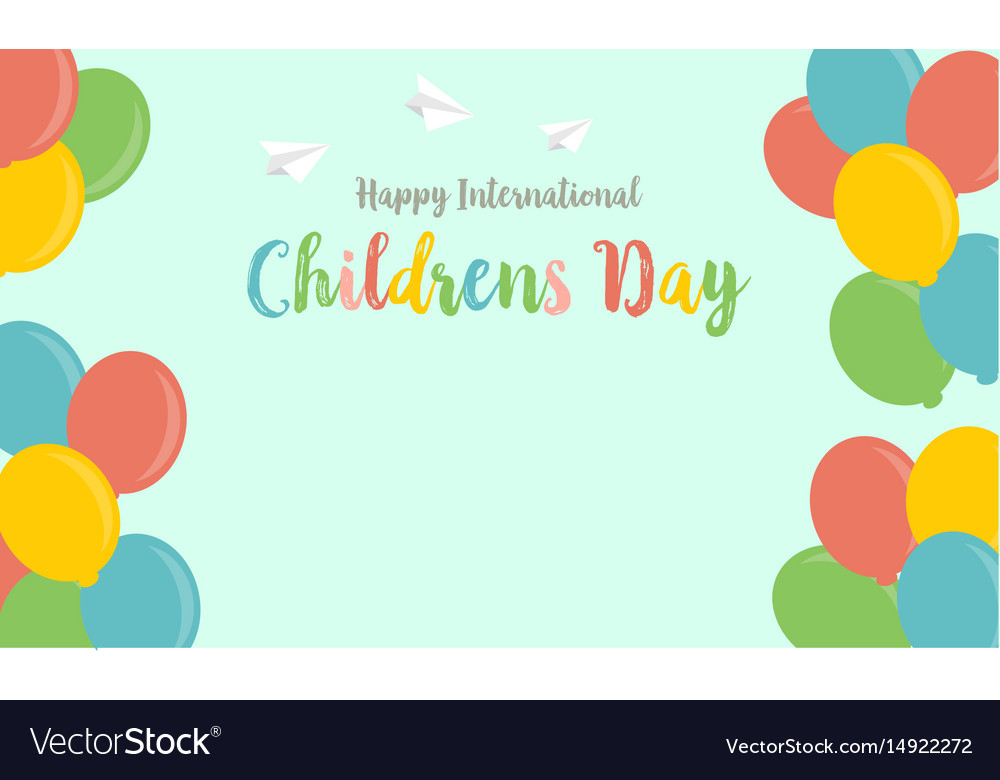 Collection Stock Of Children Day Colorful Balloon Vector Image